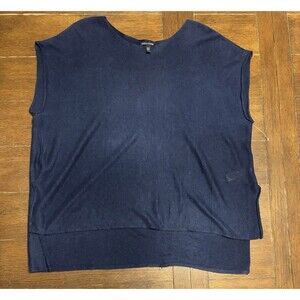 Eileen Fisher Women’s Size XL Navy Blue 100% Linen Sleeveless Sweater NWOT
